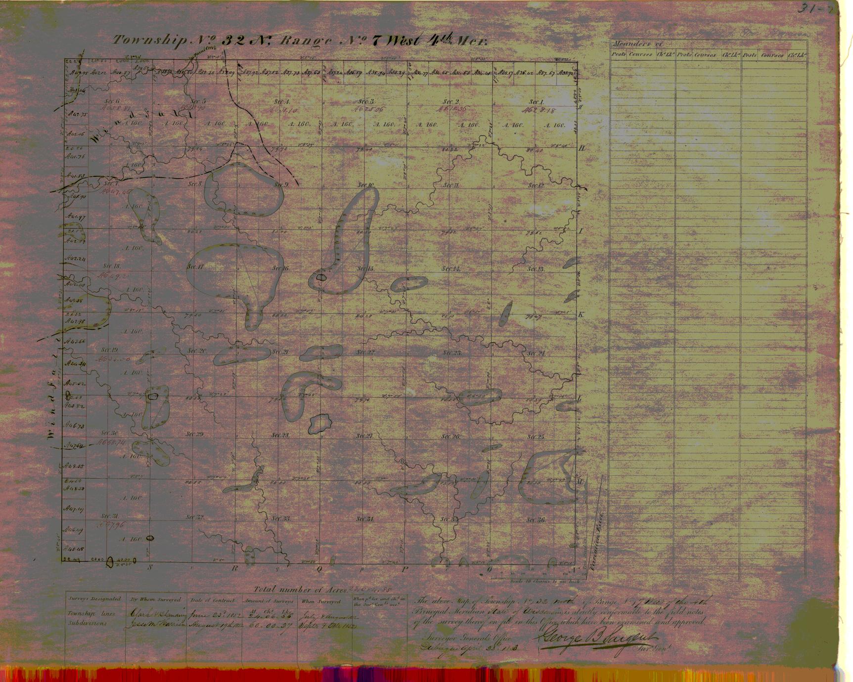 [Public Land Survey System map: Wisconsin Township 32 North, Range 07 West]