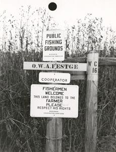 Public fishing grounds sign