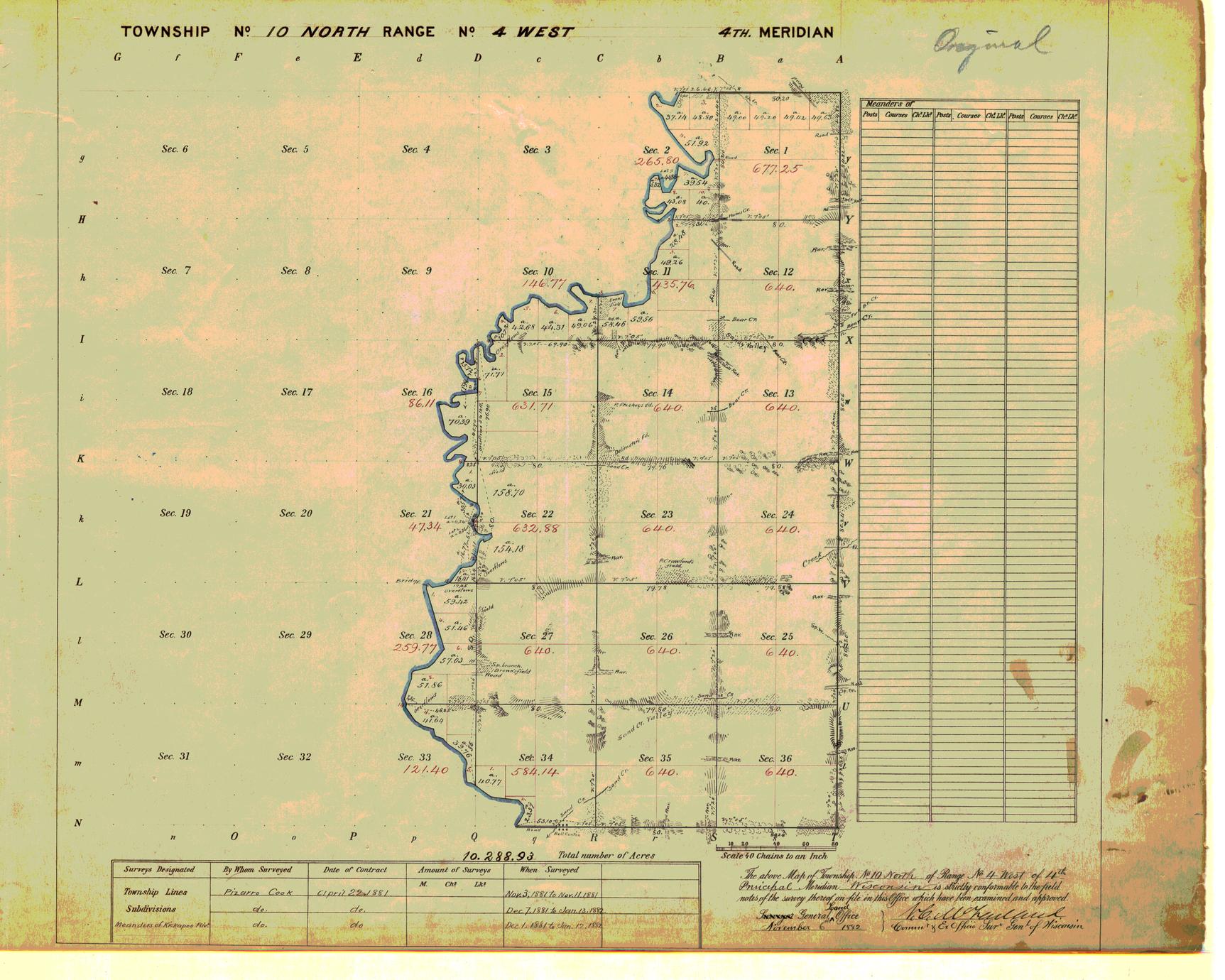 [Public Land Survey System map: Wisconsin Township 10 North, Range 04 West]