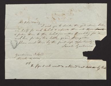 Note from Sarah Gardiner to Mr. Felix Dominy, 1834