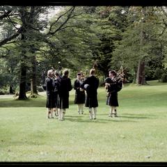 Circle of pipers, Brodick Castle grounds, Isle of Arran