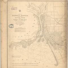 Chart of Buffalo Harbor and head of Niagara River with the outlet of Lake Erie