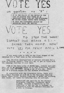 Vote "yes" on question 8 flier