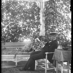 F. S. Newell on porch