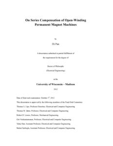 On Series Compensation of Open-Winding Permanent Magnet Machines