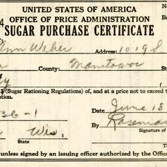 Sugar purchase certificate