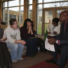 Chancellor David Wilson and students, University of Wisconsin--Marshfield/Wood County, 2009