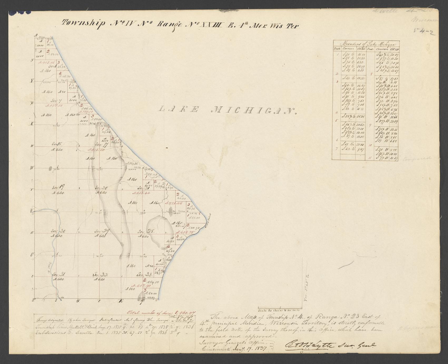 [Public Land Survey System map: Wisconsin Township 04 North, Range 23 East]