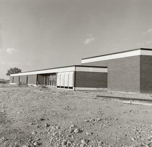 Student union and cafeteria building during early construction