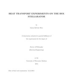 Heat Transport Experiments on the HSX Stellarator