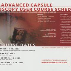 Advanced Capsule Endoscopy User Course Schedule advertisement