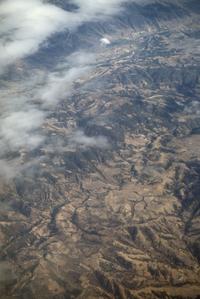 Topography and vegetation, west of Guatemala City, viewed from a jet plane.