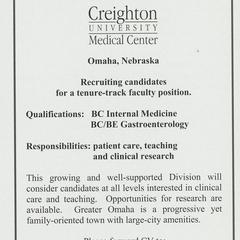 Creighton University Medical Center advertisement