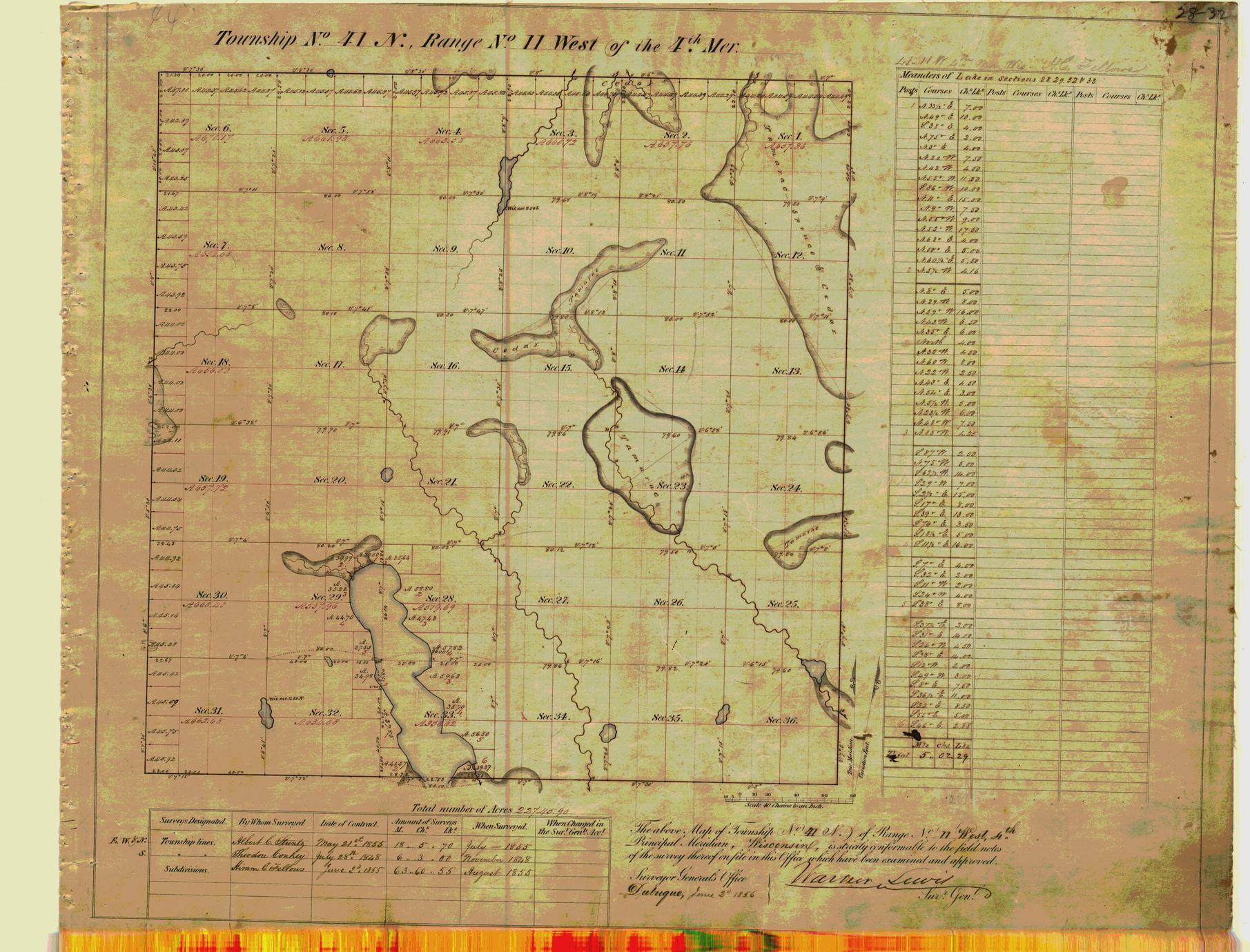 [Public Land Survey System map: Wisconsin Township 41 North, Range 11 West]