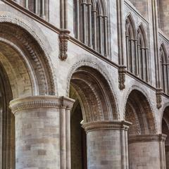 Hereford Cathedral nave arcade and tribune