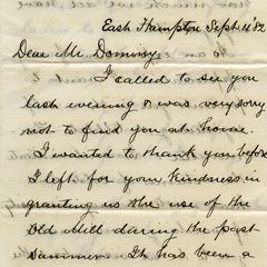 Letter from John S. Bussing to Nathaniel Dominy VII, 1882