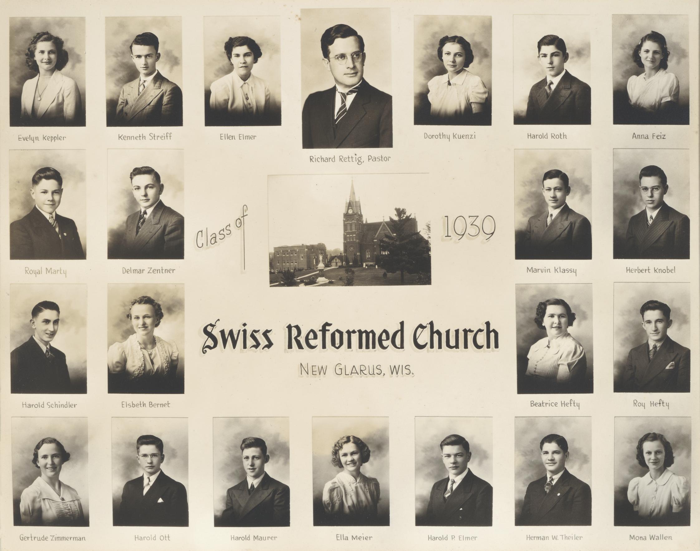 1939 Swiss Reformed Church confirmation class UWDC UW Madison