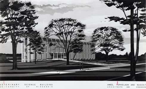 Architect's drawing of Veterinary Science building