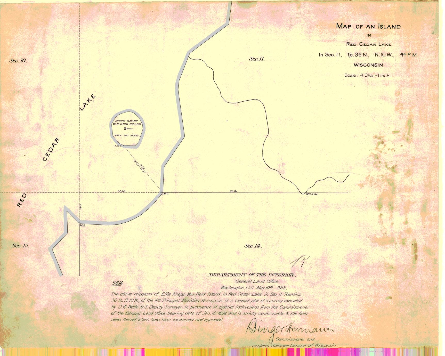 [Public Land Survey System map: Wisconsin Township 36 North, Range 10 West]