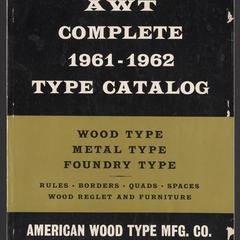 AWT complete 1961-1962 type catalog  : wood type, metal type, foundry type