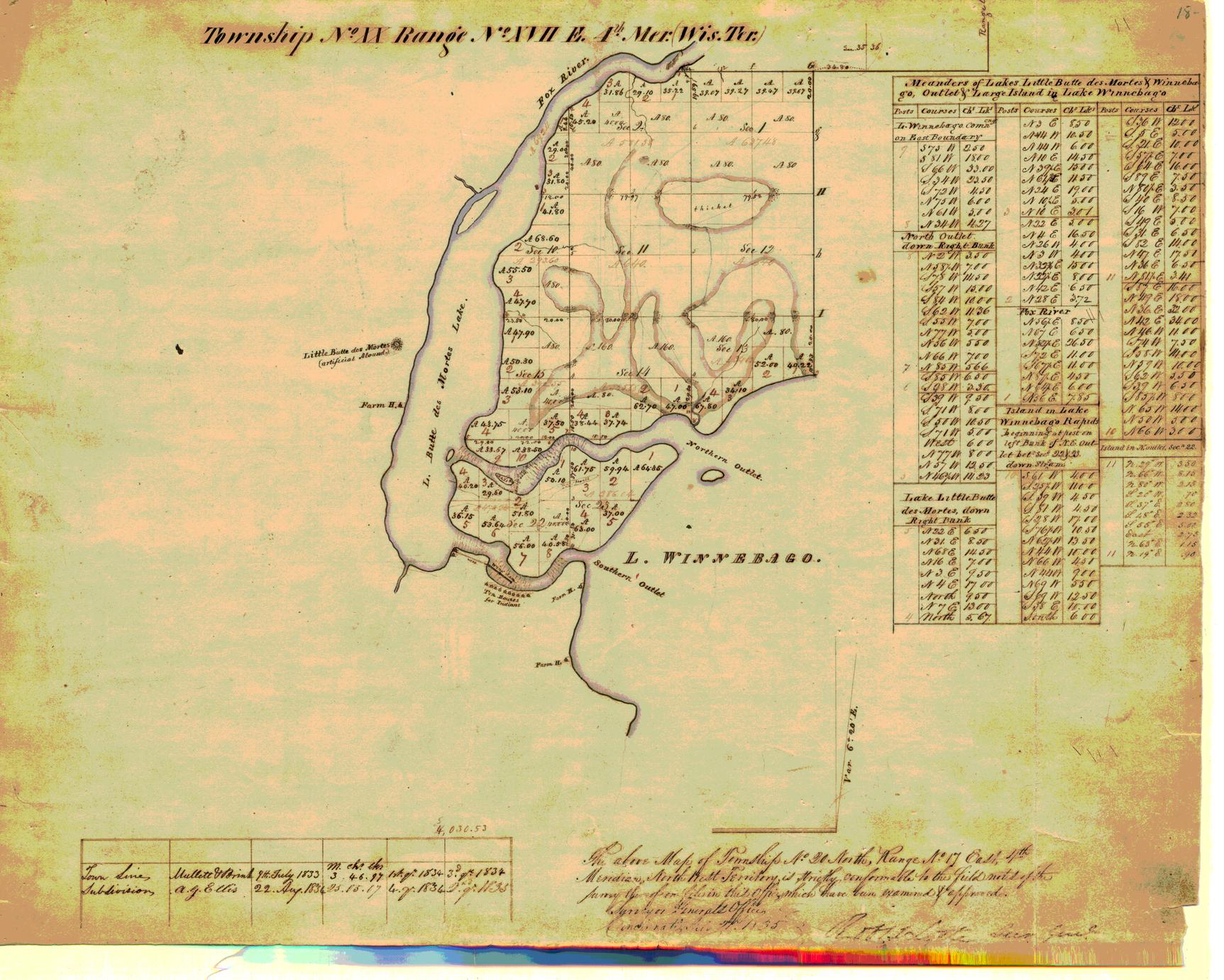 [Public Land Survey System map: Wisconsin Township 20 North, Range 17 East]