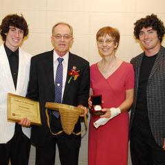 John Harrington family receiving an award, University of Wisconsin--Marshfield/Wood County, 2008