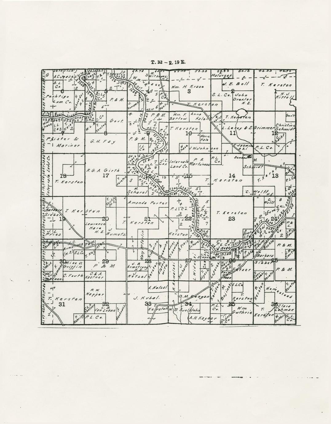 Sectional map of County showing ownership of lands, location