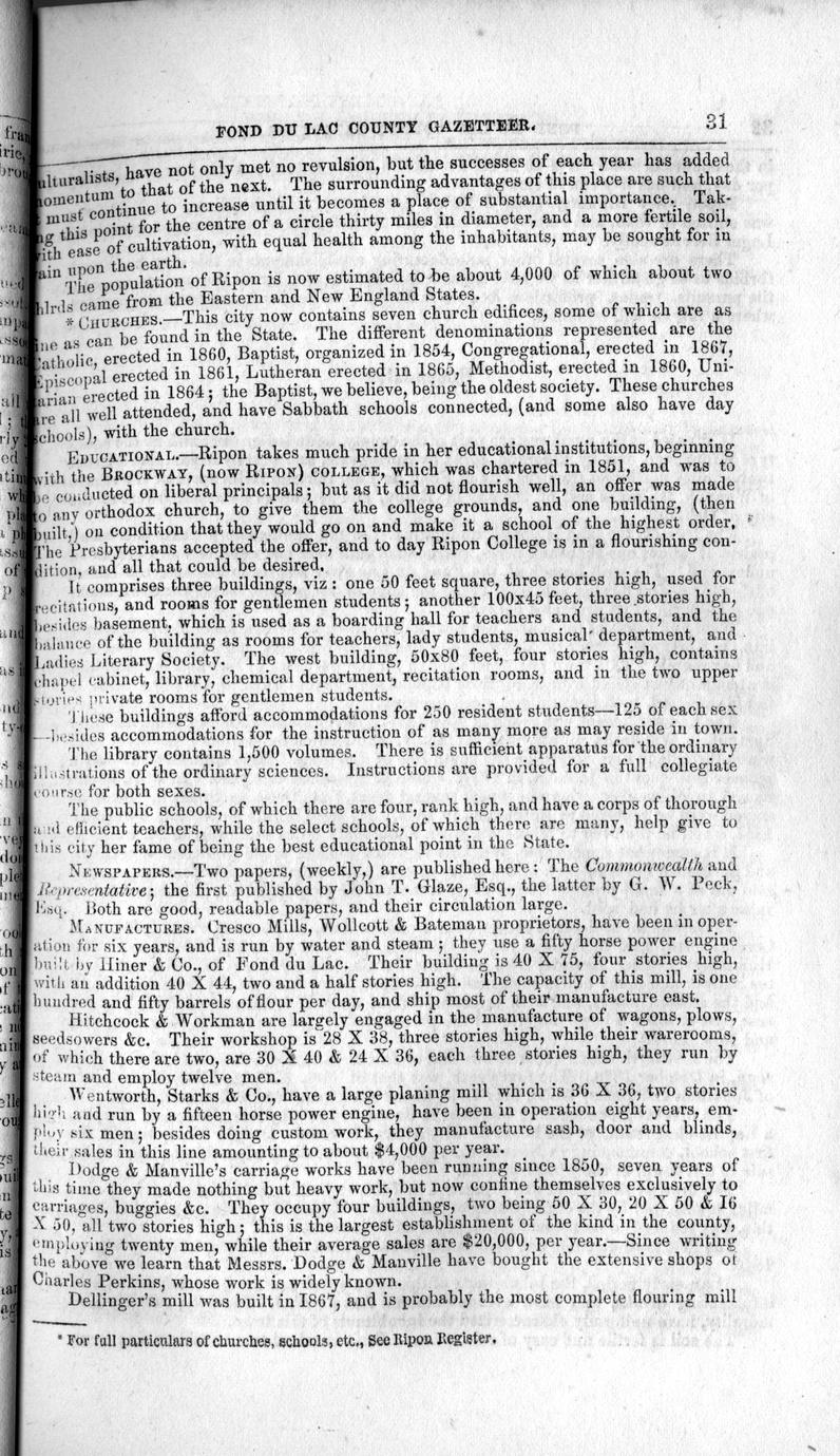 Fond du Lac County gazetteer Full view UWDC UWMadison Libraries