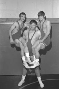 Three members of the 1970-71 wrestling team