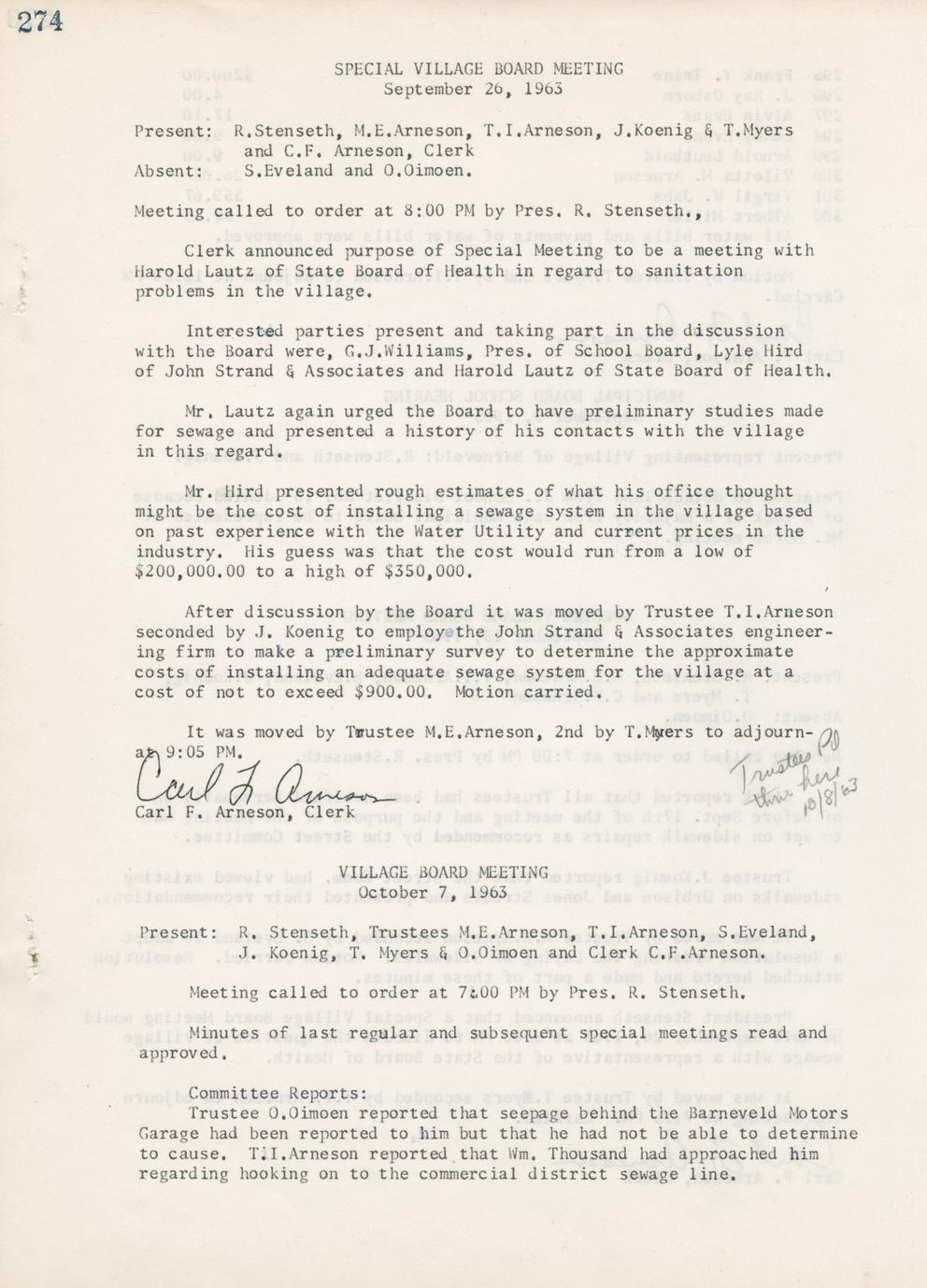 [Public records of the Village of Barneveld] (9 Volumes) Full view