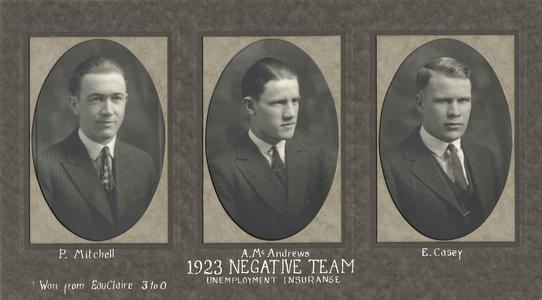 Debate team, negative, 1923