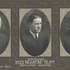 Debate team, negative, 1923
