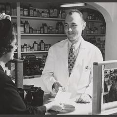 A pharmacist receives a customer's prescription