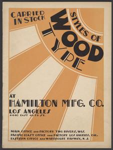 Styles of wood type at Hamilton Mfg. Co.