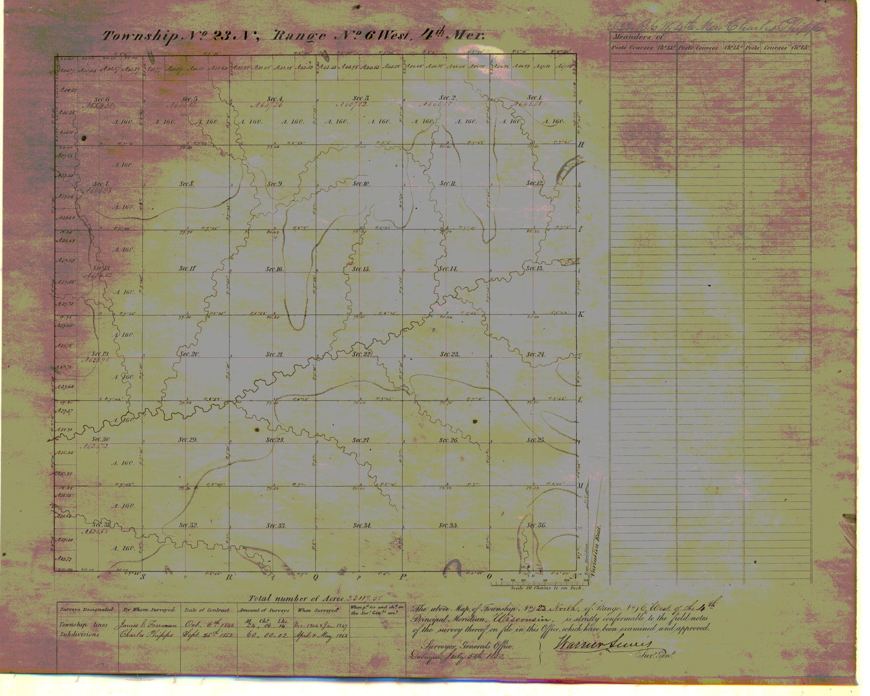 [Public Land Survey System map: Wisconsin Township 23 North, Range 06 West]