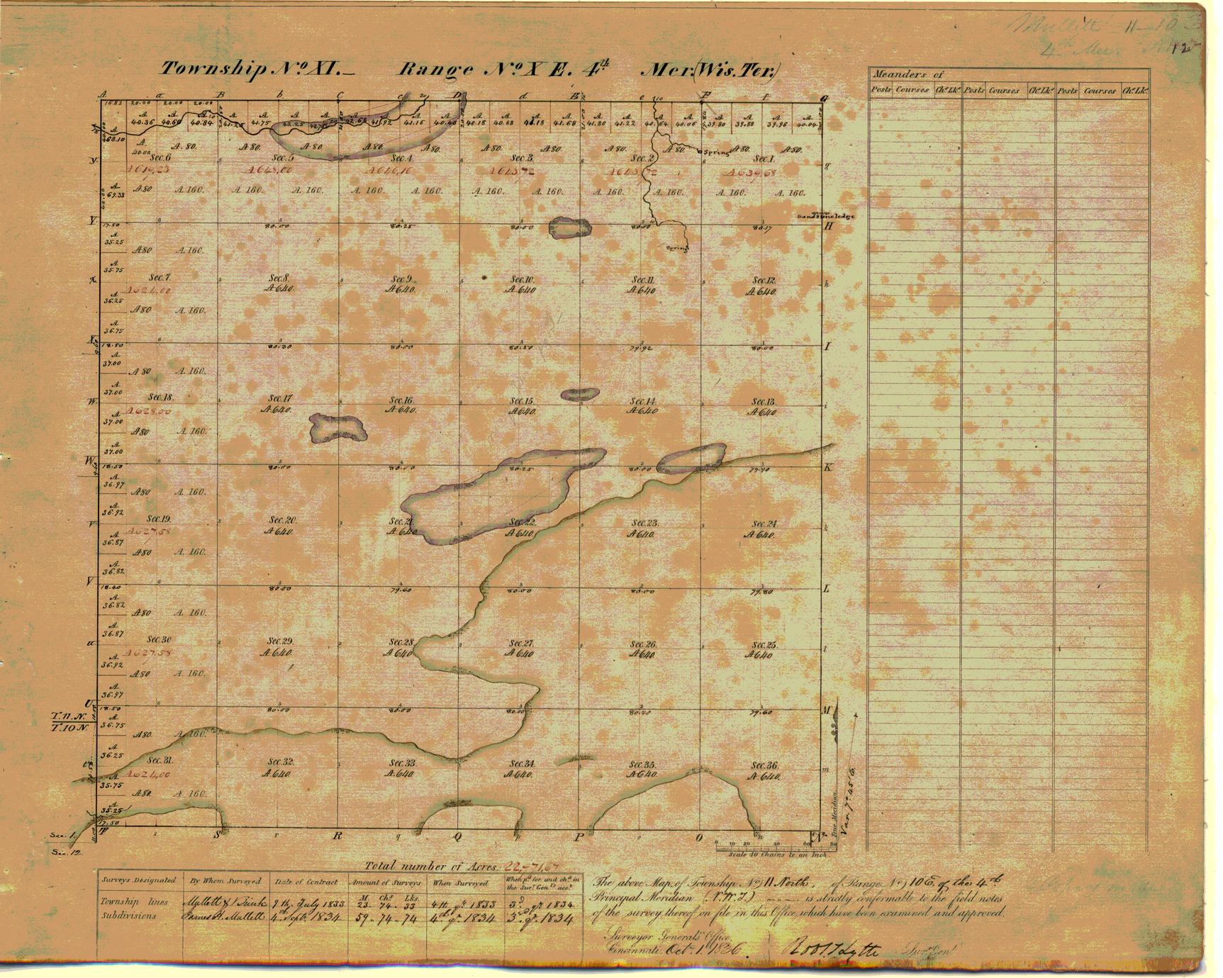 [Public Land Survey System map: Wisconsin Township 11 North, Range 10 East]