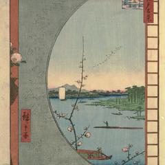 View from Massaki of the Suijin Grove, Uchi River and Sekiya, no. 36 from the series One-hundred Views of Famous Places in Edo