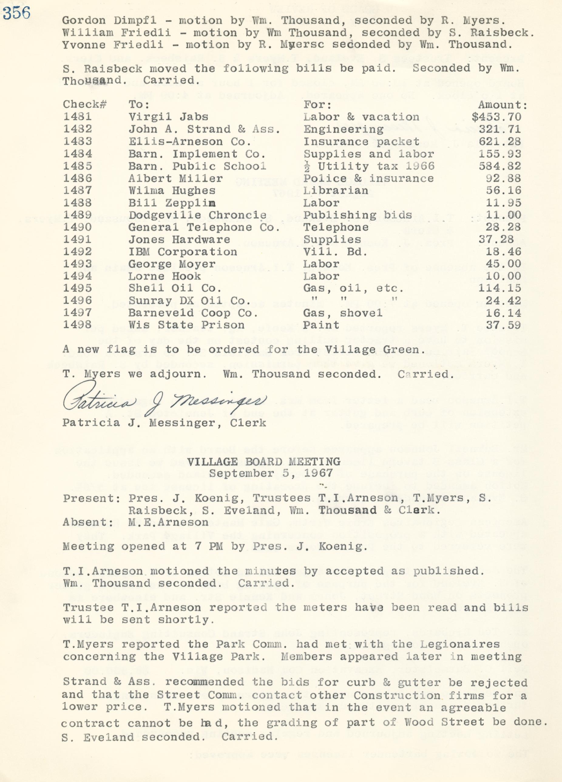 [Public records of the Village of Barneveld] (9 Volumes) Full view