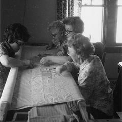 Quilting at the home of Harry Chaudoir, Sr.