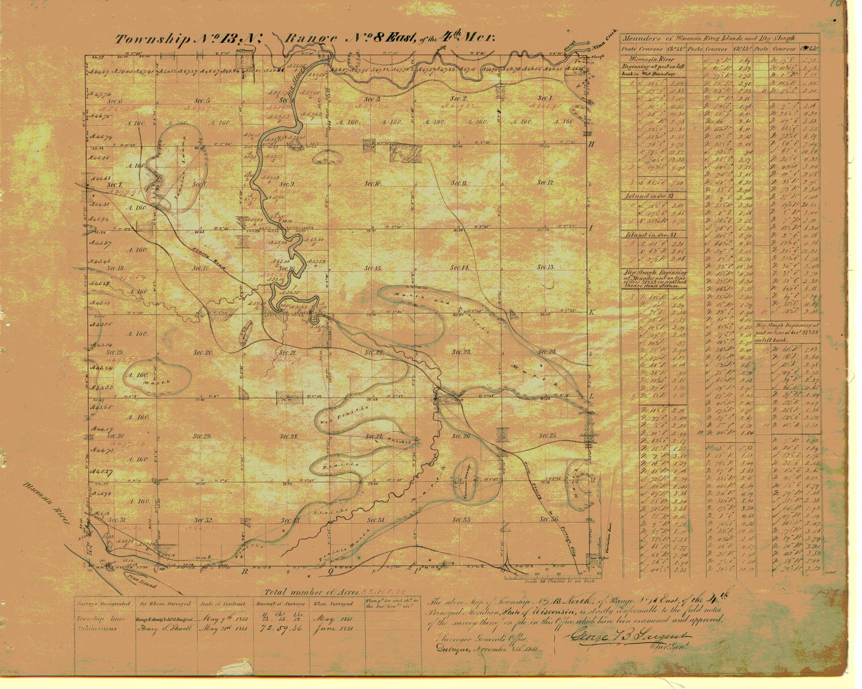 [Public Land Survey System map: Wisconsin Township 13 North, Range 08 East]