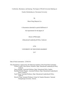 Conformity, Resistance, and Gaming: The Impact of World University Ranking on Faculty Scholarship at a Taiwanese University