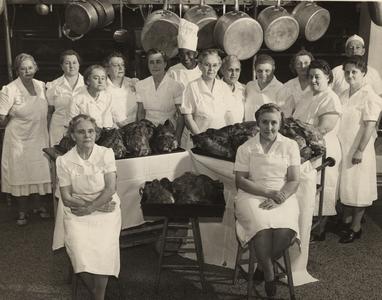 Carson Gulley, staff, and roasted turkeys
