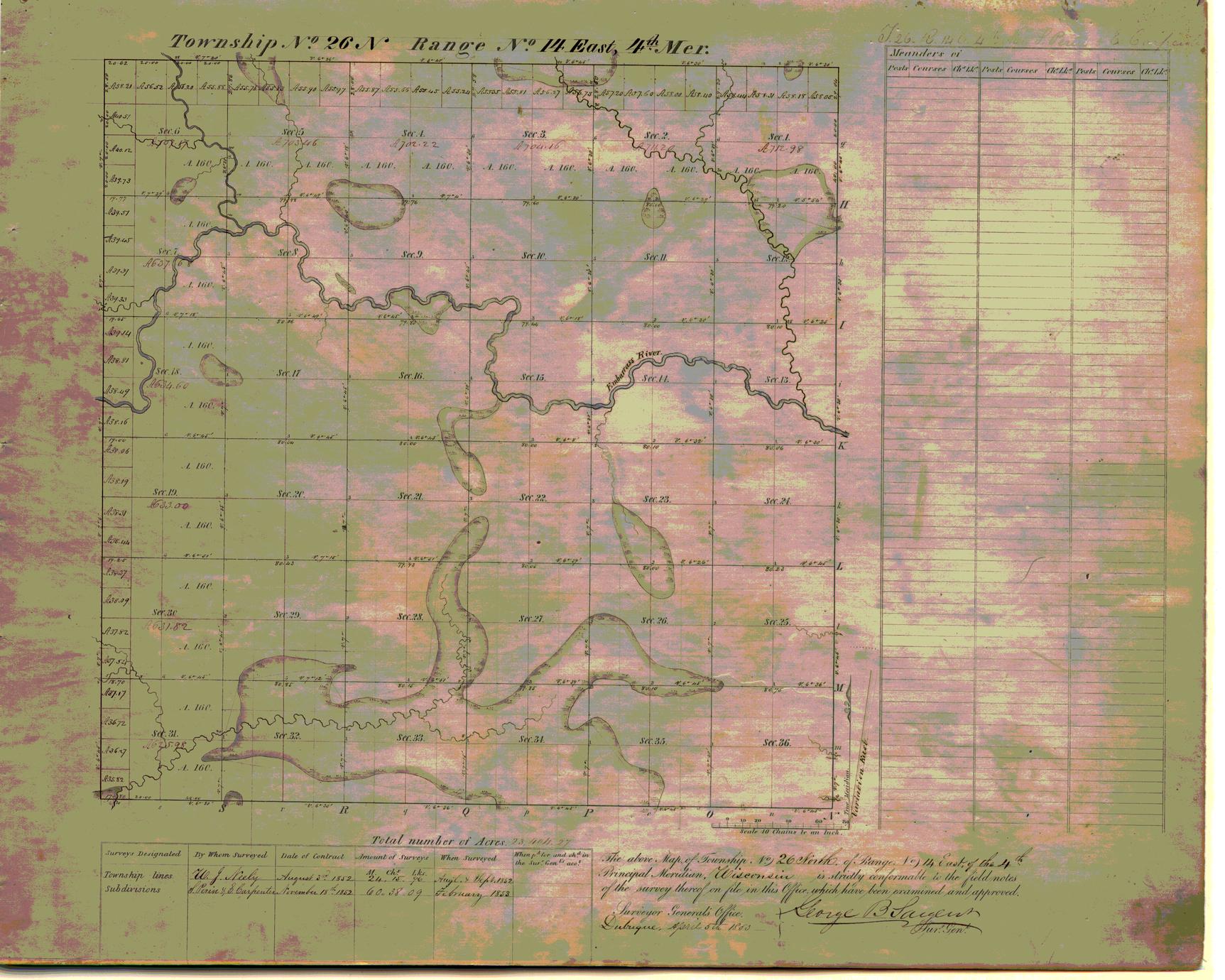 [Public Land Survey System map: Wisconsin Township 26 North, Range 14 East]