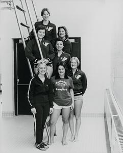 UW-Parkside women's swim team with coach