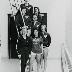 UW-Parkside women's swim team with coach