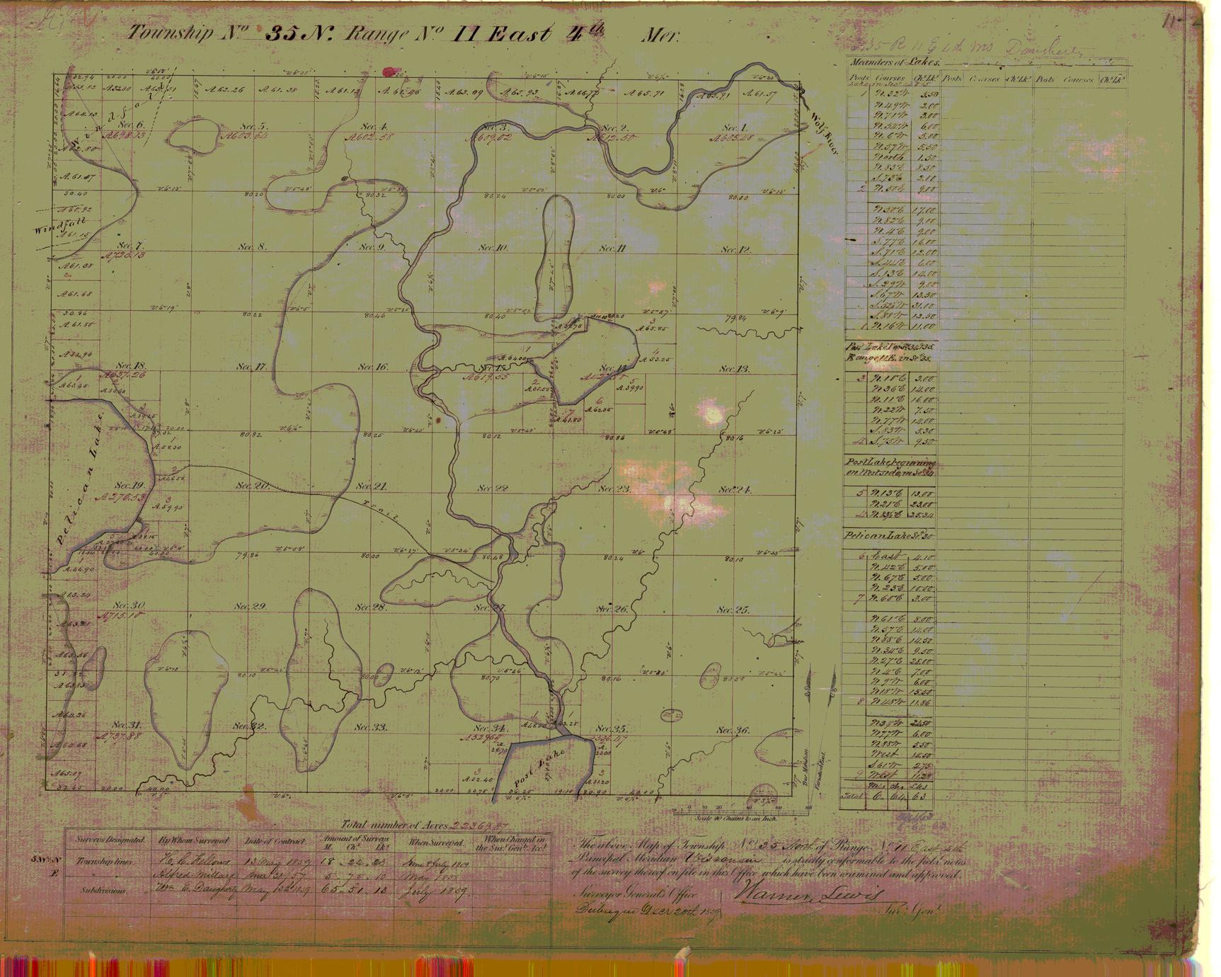 [Public Land Survey System map: Wisconsin Township 35 North, Range 11 East]