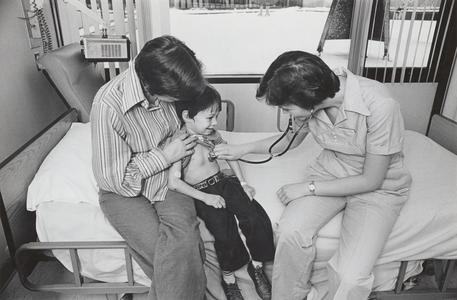 Nursing student in pediatric ward