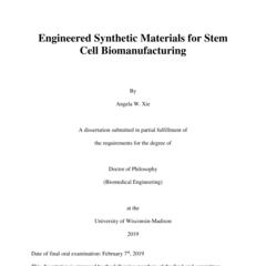 Engineered Synthetic Materials for Stem Cell Biomanufacturing