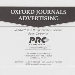 Oxford Journals Advertising advertisement