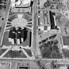 Aerial view of the University of Wisconsin-Stevens Point, 1974
